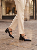 Gleamond | Women's Classic Mary Jane Block Heel Pumps Gleamond