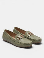 Gleamond | Women's Classic Slip On Loafers with Decorative Trim Gleamond