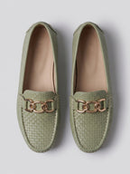 Gleamond | Women's Classic Slip On Loafers with Decorative Trim Gleamond