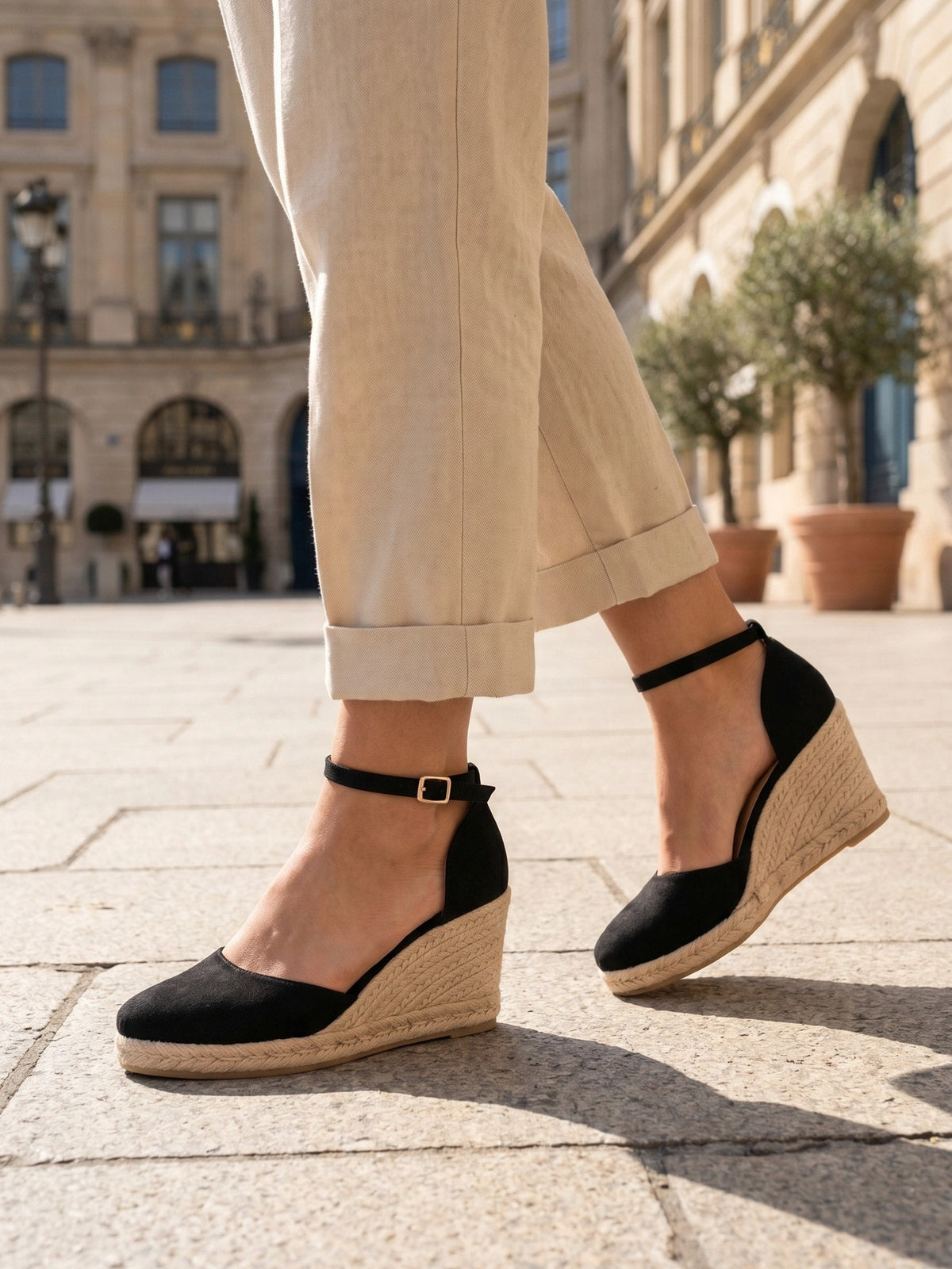 Gleamond | Women's Closed Toe Espadrille Wedge Sandals Gleamond