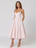 Gleamond | Women's Corset Midi Dress with Full Skirt Gleamond