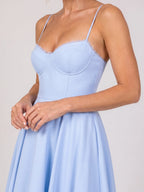 Gleamond | Women's Corset Midi Dress with Full Skirt Gleamond