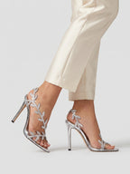 Gleamond | Women's Crystal Ankle Strap High Heel Sandals Gleamond