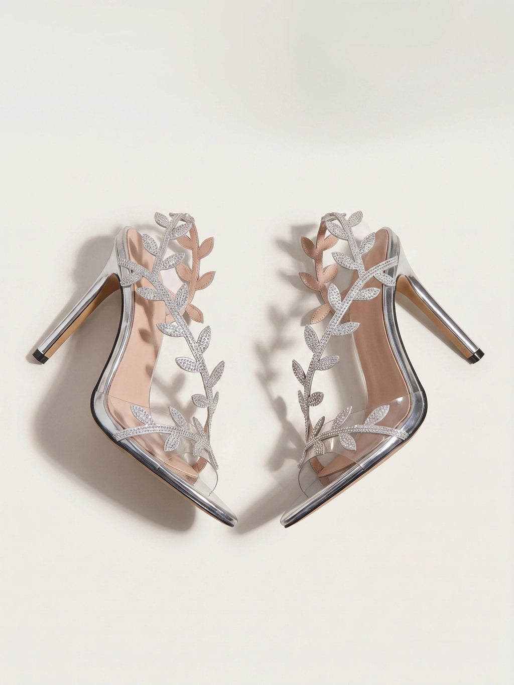 Gleamond | Women's Crystal Ankle Strap High Heel Sandals Gleamond