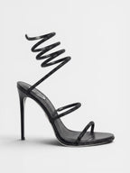 Gleamond | Women's Stiletto Sandals with Open Toe and Spiral Ankle Wrap Gleamond