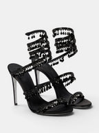 Gleamond | Women's High Heel Sandals with Open Toe and Wraparound Ankle Strap Gleamond