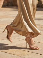 Gleamond | Women's High Heel Sandals with Open Toe and Wraparound Ankle Strap Gleamond
