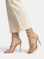 Gleamond | Women's High Heel Sandals with Open Toe and Wraparound Ankle Strap Gleamond