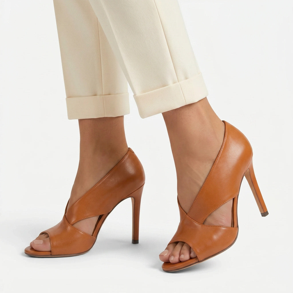 Gleamond | Women's Cut-Out Open Toe High Heel Sandals Gleamond