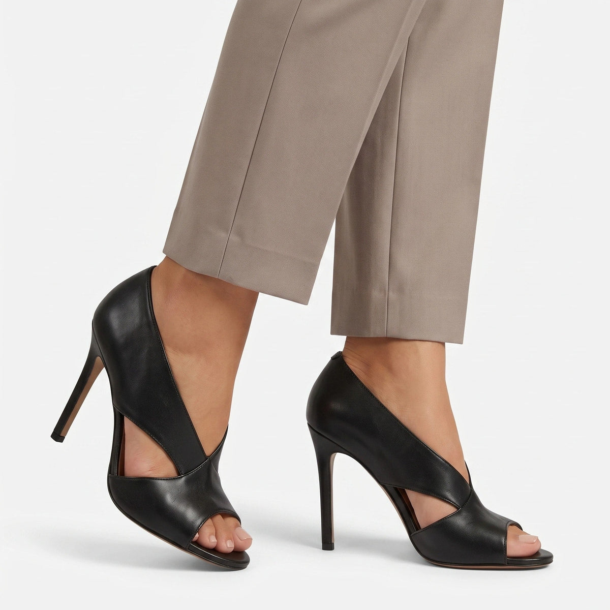 Gleamond | Women's Cut-Out Open Toe High Heel Sandals Gleamond
