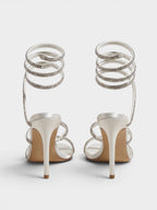 Gleamond | Women's Stiletto Sandals with Open Toe and Spiral Ankle Wrap Gleamond