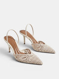 Gleamond | Women's Elegant Slingback Pointed Heels Gleamond