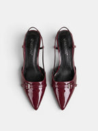 Gleamond | Women's Embroidered Slingback Pumps with Pointed Toe Gleamond