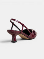 Gleamond | Women's Embroidered Slingback Pumps with Pointed Toe Gleamond