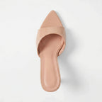 Gleamond | Women's Glossy Pointed Toe Mule Heels Gleamond