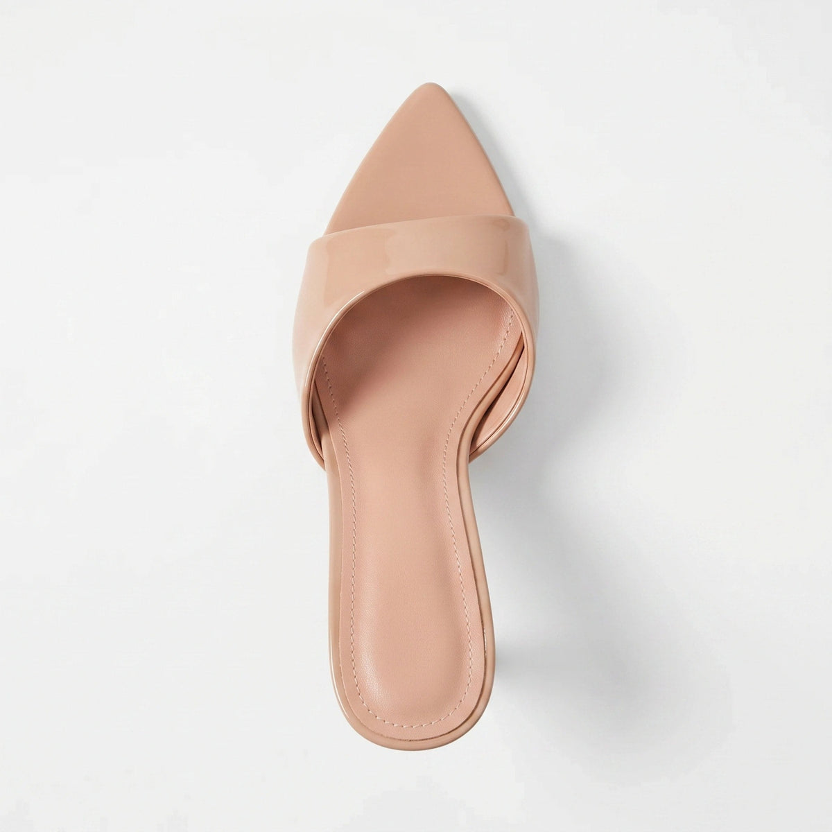 Gleamond | Women's Glossy Pointed Toe Mule Heels Gleamond