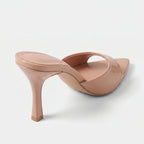 Gleamond | Women's Glossy Pointed Toe Mule Heels Gleamond