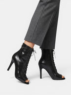 Gleamond | Women's Lace-Up High Heel Ankle Boots Gleamond