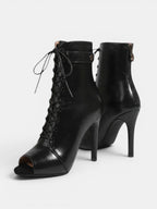 Gleamond | Women's Lace-Up High Heel Ankle Boots Gleamond