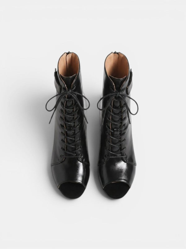 Gleamond | Women's Lace-Up High Heel Ankle Boots Gleamond