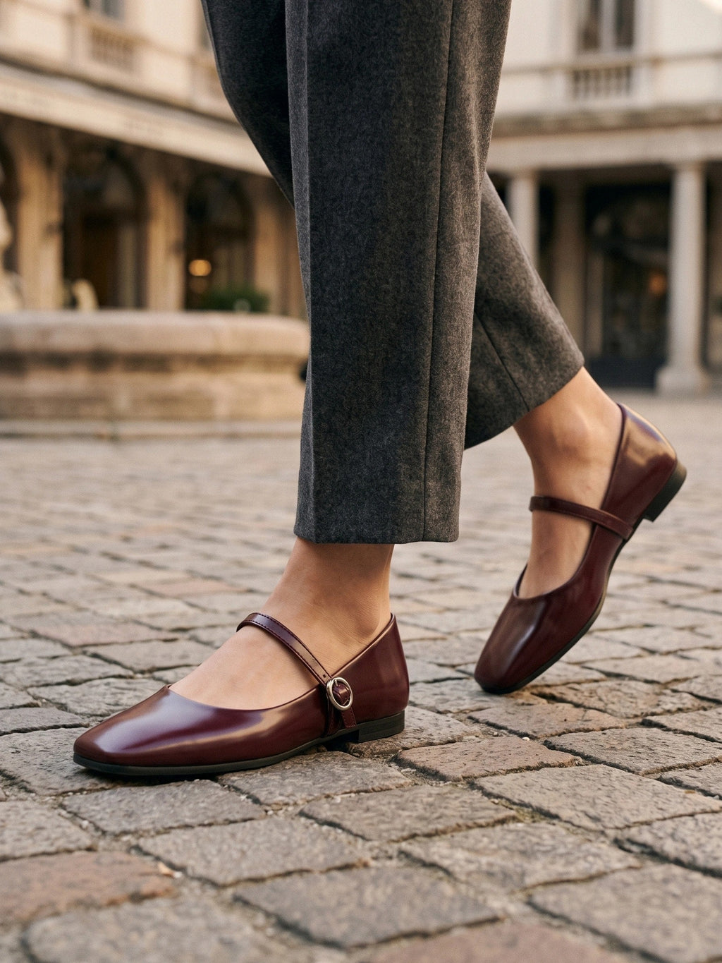 Gleamond | Women's Mary Jane Flat Shoes with Buckle Strap Gleamond