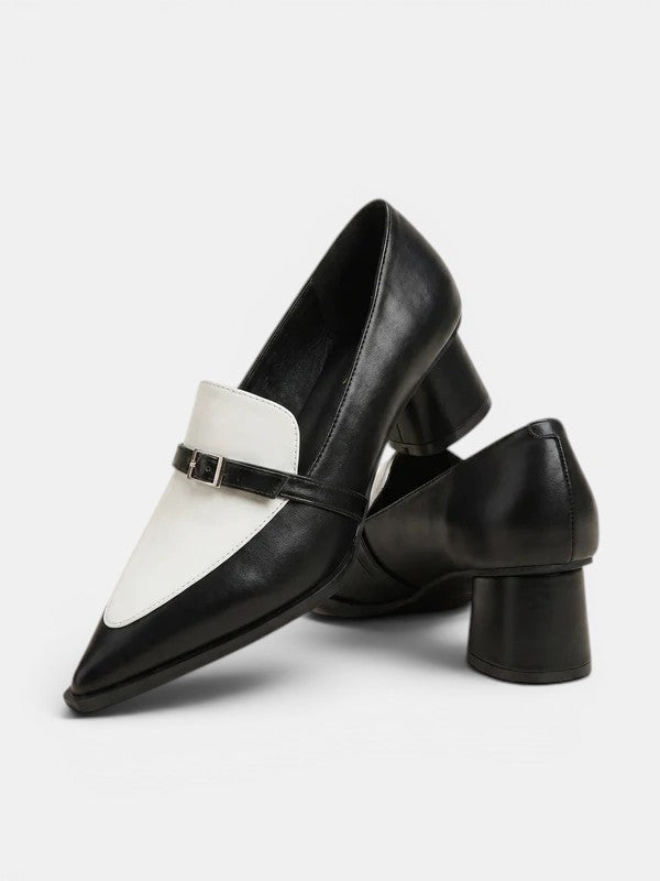 Gleamond | Women's Medium Block Heel Pointed Pumps Gleamond