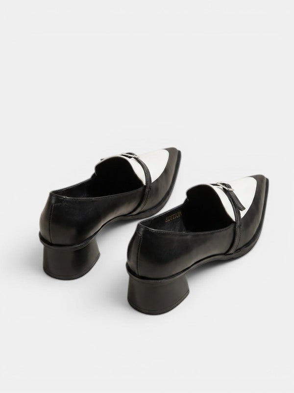 Gleamond | Women's Medium Block Heel Pointed Pumps Gleamond