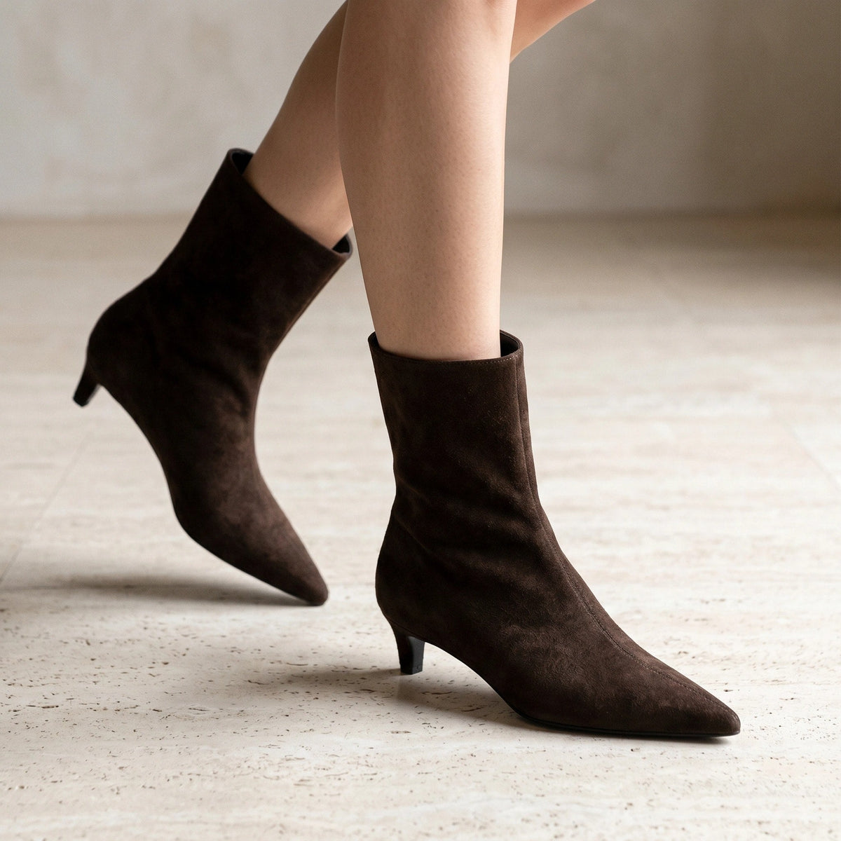 Gleamond | Women's Pointed Toe Low Heel Boots Gleamond