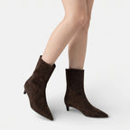 Gleamond | Women's Pointed Toe Low Heel Boots Gleamond