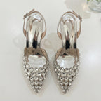 Gleamond | Women's Pointed Toe Wedding Slingback Shoes Gleamond