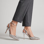 Gleamond | Women's Pointed Toe Wedding Slingback Shoes Gleamond
