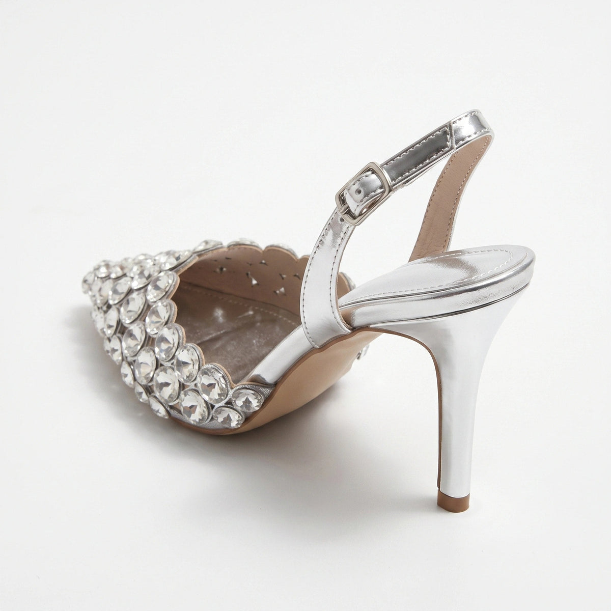 Gleamond | Women's Pointed Toe Wedding Slingback Shoes Gleamond