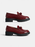 Gleamond | Women's Round Toe Patent Leather Loafers Gleamond