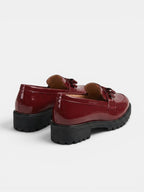 Gleamond | Women's Round Toe Patent Leather Loafers Gleamond