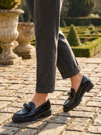 Gleamond | Women's Round Toe Patent Leather Loafers Gleamond