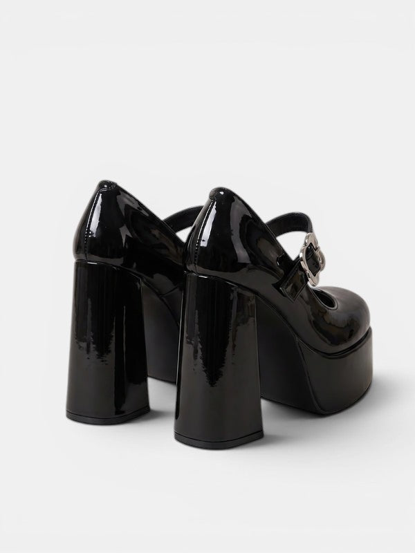 Gleamond | Women's Round Toe Platform Mary Jane Heels Gleamond