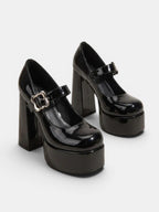 Gleamond | Women's Round Toe Platform Mary Jane Heels Gleamond