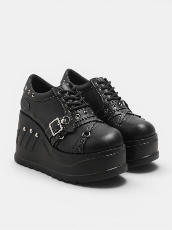 Gleamond | Women's Round Toe Platform Wedge Shoes Gleamond