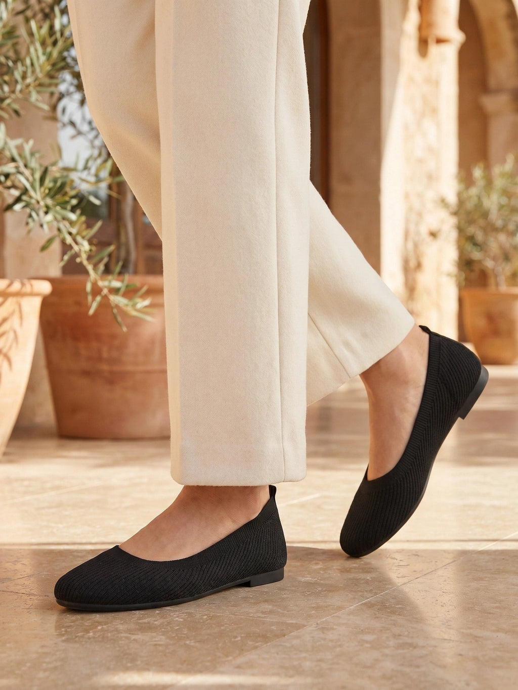 Gleamond | Women's Round Toe Slip-On Ballet Flats Gleamond