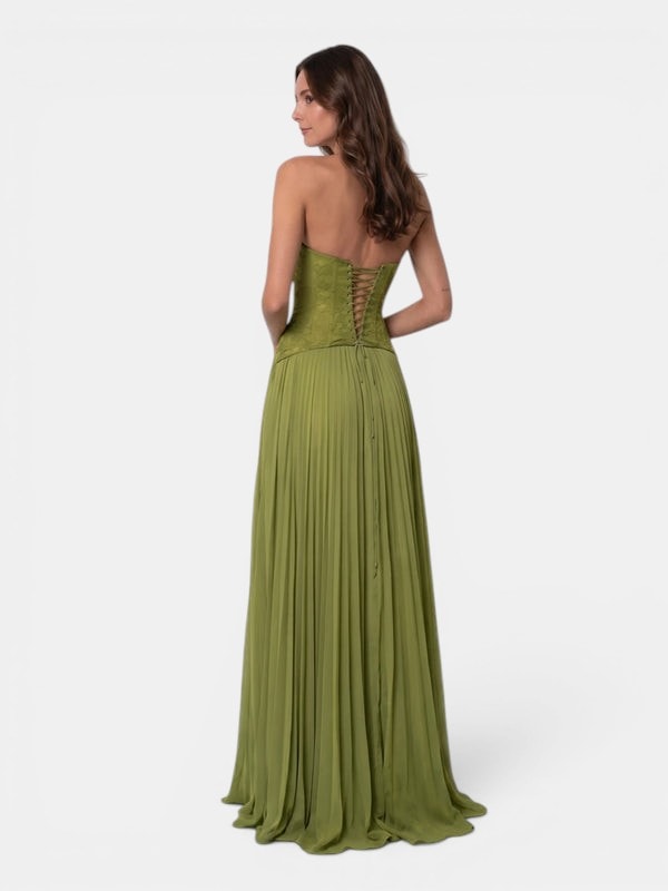 Gleamond | Women's Sleeveless Pleated Evening Maxi Dress Gleamond