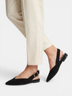 Gleamond | Women's Slingback Flats with Pointed Toe and Buckle Strap Gleamond