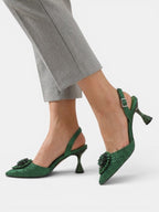 Gleamond | Women's Slingback Rhinestone High Heel Pumps Gleamond