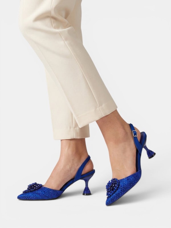 Gleamond | Women's Slingback Rhinestone High Heel Pumps Gleamond