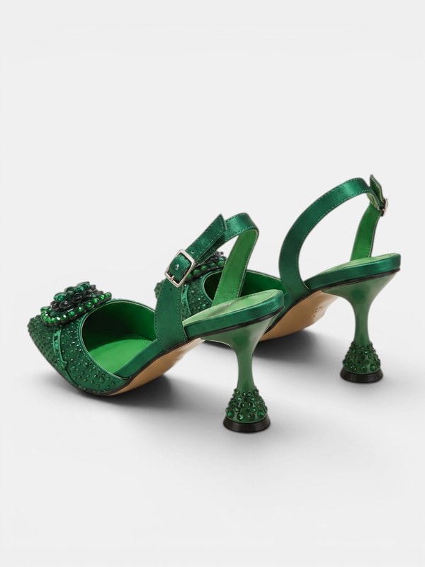Gleamond | Women's Slingback Rhinestone High Heel Pumps Gleamond