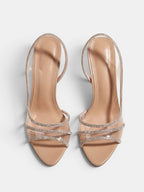 Gleamond | Women's Slingback Sandals with Rhinestone Straps and Open Toe Gleamond