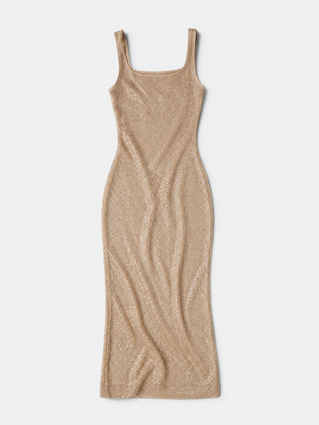 Gleamond | Women's Rhinestone Bodycon Maxi Dress with Square Neck and Sleeveless Gleamond