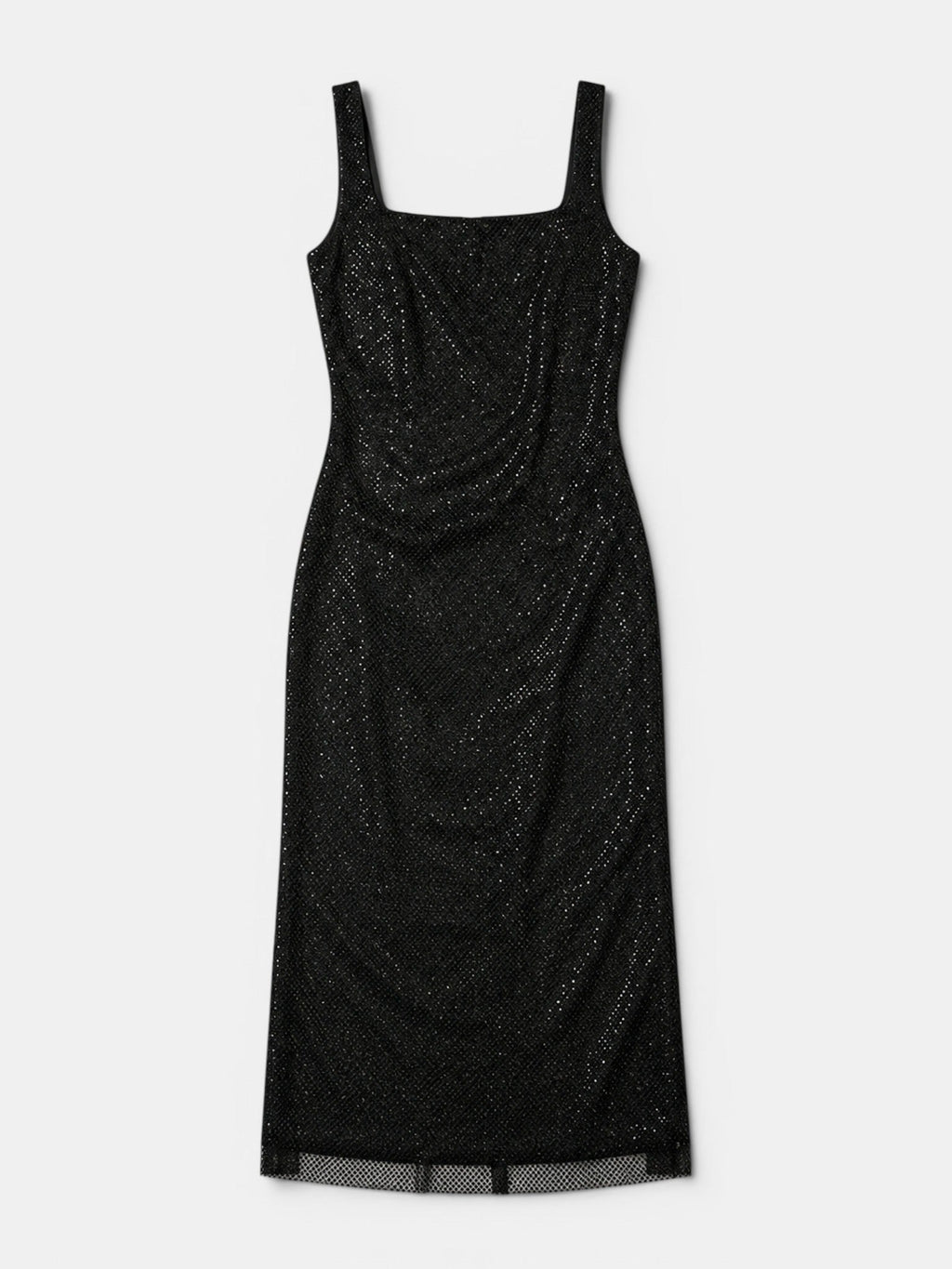 Gleamond | Women's Rhinestone Bodycon Maxi Dress with Square Neck and Sleeveless Gleamond