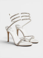 Gleamond | Women's Platform Sandals with Spiral Ankle Strap and Stiletto Heel Gleamond