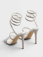 Gleamond | Women's Platform Sandals with Spiral Ankle Strap and Stiletto Heel Gleamond
