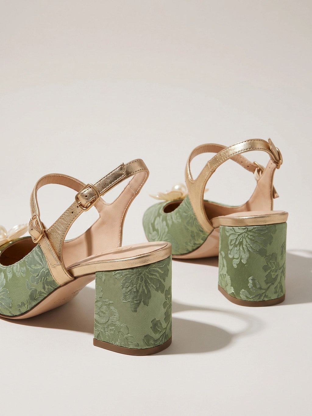 Gleamond | Women's Square Toe Slingback Pumps with Block Heel Gleamond